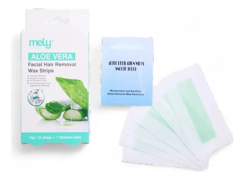 Miniatura 2 de Cera en tira aloe vera depilacion facial Mely x 12